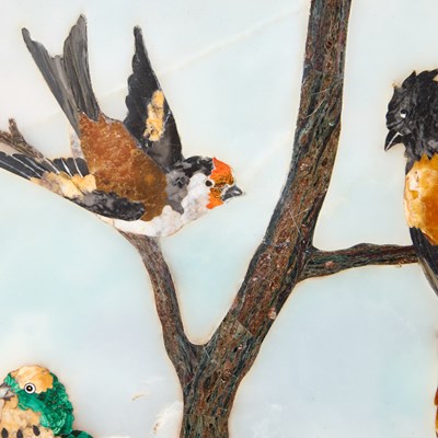 Lot 507 - A FINE PAIR OF ITALIAN PIETRA DURA PLAQUES
