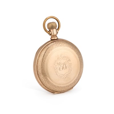Lot 144 - A GOLD PLATED WALTHAM HUNTER POCKET WATCH