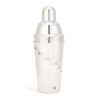 Lot 117 - A 20TH CENTURY SILVER-PLATED RECIPE COCKTAIL SHAKER