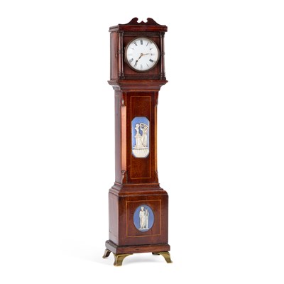 Lot 641 - A 19TH CENTURY MINIATURE LONGCASE CLOCK