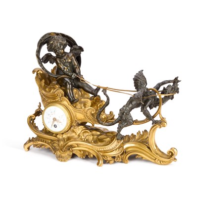 Lot 640 - A FINE LATE 19TH CENTURY FRENCH BRONZE AND ORMOLU MANTEL CLOCK