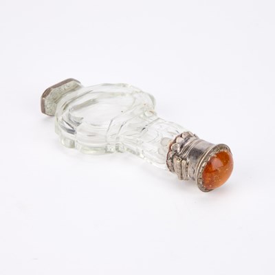 Lot 506 - A 19TH CENTURY ROCK CRYSTAL SCENT BOTTLE