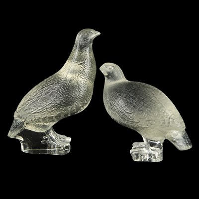 Lot 11 - RENÉ LALIQUE (FRENCH, 1860-1945), TWO 'PENDRIX' SCULPTURES