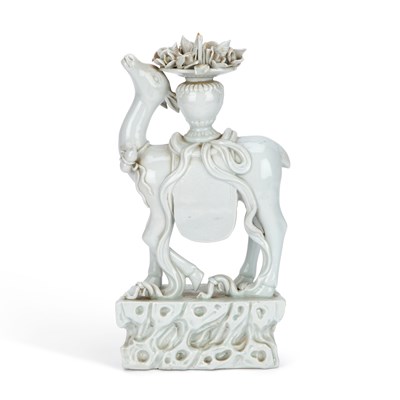 Lot 65 - A CHINESE BLANC-DE-CHINE MODEL OF A DEER