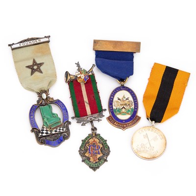 Lot 12 - FOUR SILVER MASONIC JEWELS