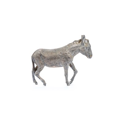 Lot 176 - AN ELIZABETH II CAST SILVER MODEL OF A DONKEY