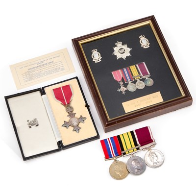 Lot 64 - A MILITARY MBE MEDAL GROUP WITH MINIATURES