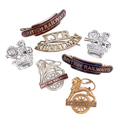 Lot 10 - A GROUP OF RAILWAY HAT BADGES