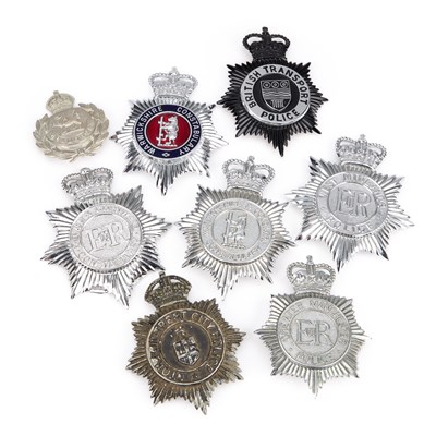 Lot 16 - A GROUP OF POLICE HELMET PLATES