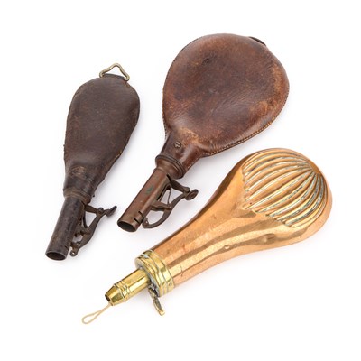 Lot 115 - THREE POWDER SHOT FLASKS