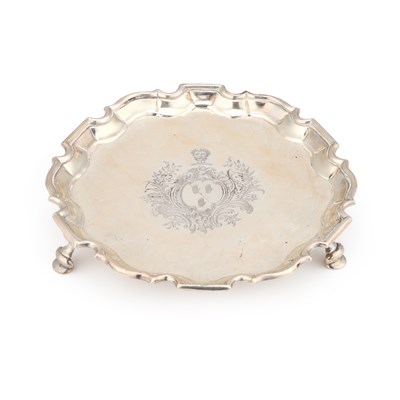 Lot 396 - A GEORGE II SILVER WAITER