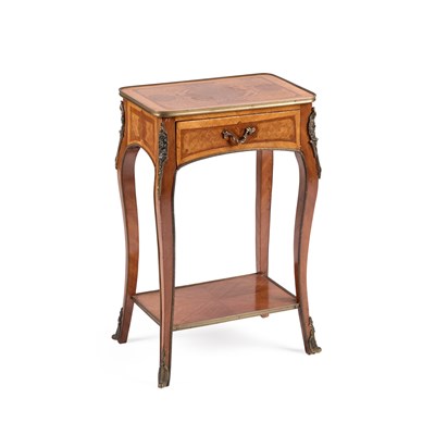 Lot 644 - A LOUIS XV STYLE GILT-METAL MOUNTED MARQUETRY SIDE TABLE