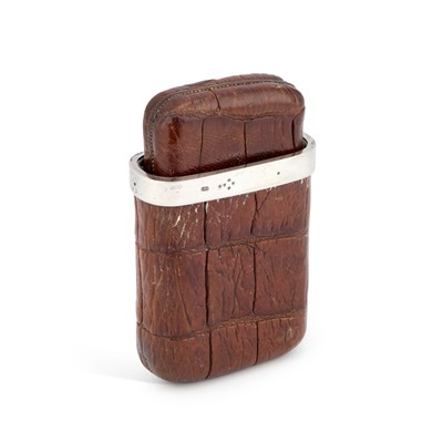 Lot 141 - A VICTORIAN SILVER-MOUNTED LEATHER CIGAR CASE