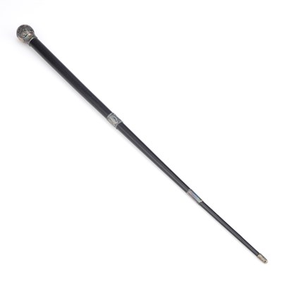Lot 231 - A GEORGE V SILVER-MOUNTED EBONISED BATON