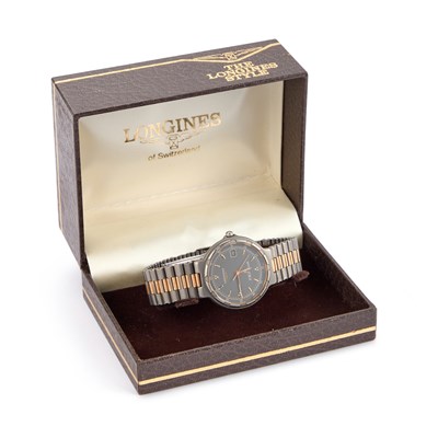 Lot 145 - A GENTS TITANIUM LONGINES BRACELET WATCH