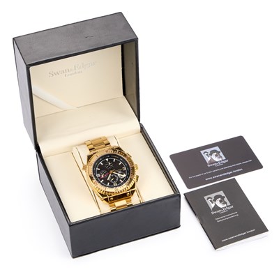 Lot 155 - A GENTS GOLD PLATED SWAN & EDGAR BRACELET WATCH