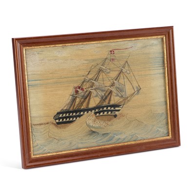 Lot 7 - A VICTORIAN WOOLWORK PICTURE