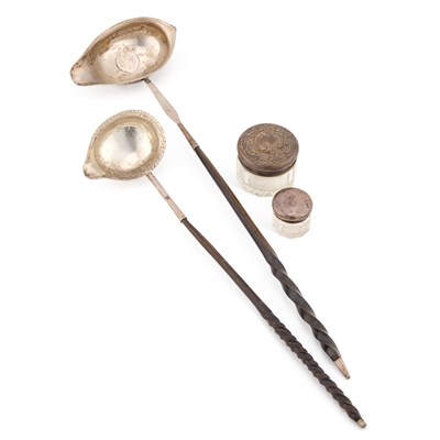 Lot 360 - A GEORGE III SILVER TODDY LADLE
