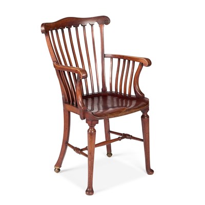 Lot 700 - AN EARLY 20TH CENTURY MAHOGANY DESK CHAIR