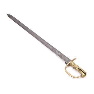 Lot 47 - A NAPOLEONIC PERIOD BRITISH ARMY BAKER RIFLE SWORD BAYONET