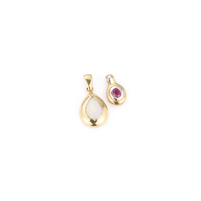 Lot 443 - TWO GEM-SET PENDANTS