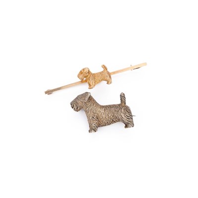 Lot 482 - TWO SEALYHAM TERRIER BROOCHES