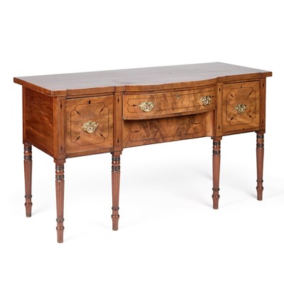 Lot 708 - AN EARLY 19TH CENTURY INLAID MAHOGANY SIDEBOARD