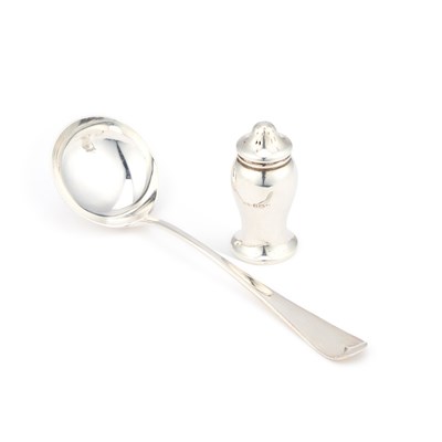 Lot 140 - A LATE VICTORIAN SILVER SAUCE LADLE