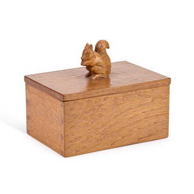 Lot 737 - WILFRID HUTCHINSON OF HUSTHWAITE, A SQUIRRELMAN OAK BOX AND COVER