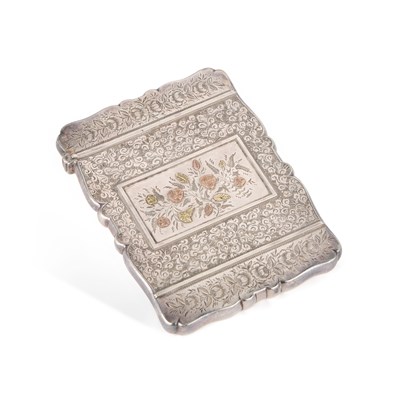 Lot 319 - A VICTORIAN ENGRAVED SILVER CARD CASE