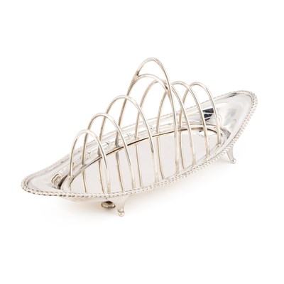Lot 349 - A LATE VICTORIAN SILVER SEVEN-BAR TOAST RACK