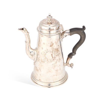 Lot 388 - A GEORGE II SILVER COFFEE POT