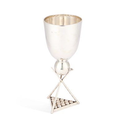 Lot 276 - A VICTORIAN SILVER SNOOKER TROPHY