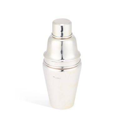 Lot 248 - AN ART DECO SILVER COCKTAIL SHAKER
