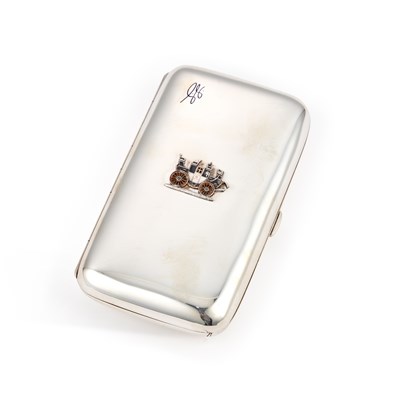 Lot 263 - AN EDWARDIAN SILVER AND ENAMEL CIGAR CASE