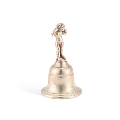 Lot 298 - A VICTORIAN CAST SILVER TABLE BELL