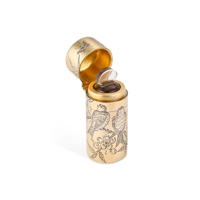 Lot 302 - A VICTORIAN SILVER-GILT SCENT BOTTLE