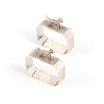Lot 223 - A PAIR OF GEORGE VI SILVER NAPKIN RINGS