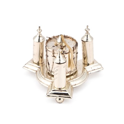 Lot 277 - A VICTORIAN SILVER REGIMENTAL NOVELTY TABLE LIGHTER