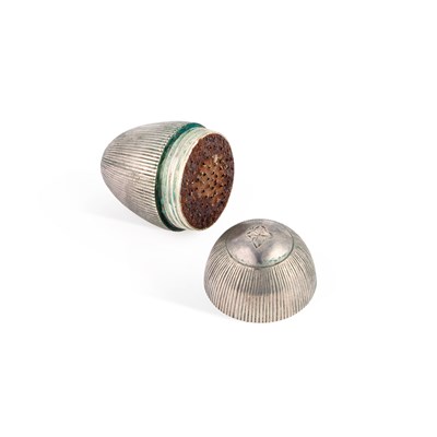 Lot 151 - A 19TH CENTURY DUTCH SILVER NUTMEG GRATER