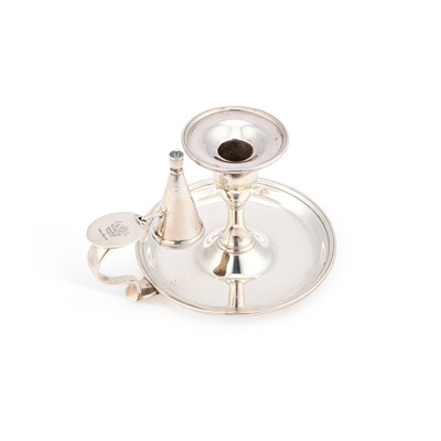 Lot 369 - A GEORGE III SILVER MINIATURE CHAMBERSTICK