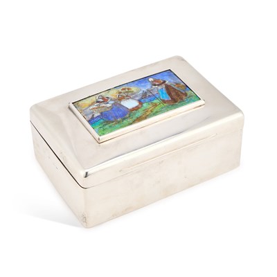 Lot 273 - A RARE LATE VICTORIAN SILVER AND ENAMELLED TABLE BOX