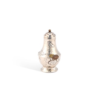 Lot 119 - AN AMERICAN AESTHETIC MOVEMENT SILVER AND MIXED METALS CASTER
