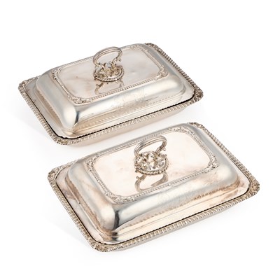 Lot 289 - A FINE PAIR OF GEORGE IV SILVER ENTREE DISHES