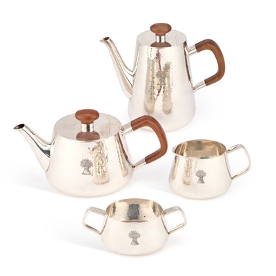 Lot 178 - ROBERT WELCH, AN ELIZABETH II SILVER FOUR-PIECE TEA AND COFFEE SERVICE