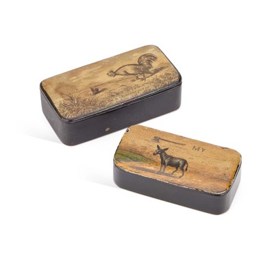 Lot 780 - TWO VICTORIAN PAPIER-MÂCHÉ SNUFF BOXES