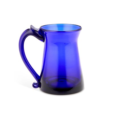 Lot 74 - A 19TH CENTURY BRISTOL BLUE GLASS MUG
