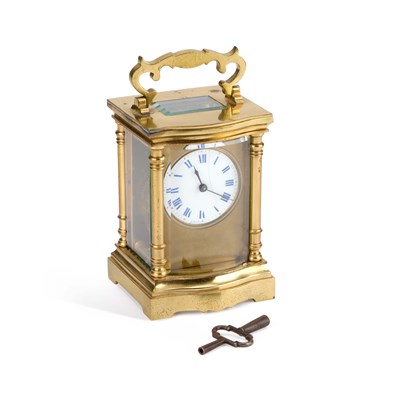 Lot 301 - A BRASS-CASED CARRIAGE CLOCK