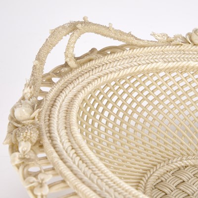 Lot A BELLEEK PORCELAIN COVERED BASKET