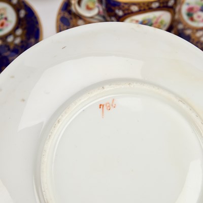 Lot A SET OF SIX ENGLISH PORCELAIN CUPS AND SAUCERS